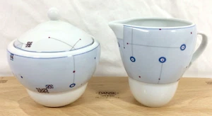 Sasaki JEWEL Milchkännchen & Zuckerdose Porzellan blau abstrakt Amy Davelli Japan MCM - Bild 1 von 12