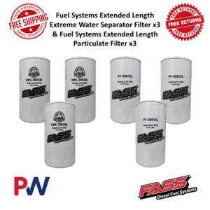 Fass Extended Lngth Particulate Filter & Extreme Water Separator Filter Set Of 6 - Picture 1 of 9