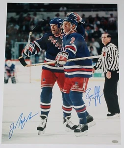 Mark Messier & Brian Leetch New York Rangers Dual Signed 16x20 Photo Steiner - Picture 1 of 6