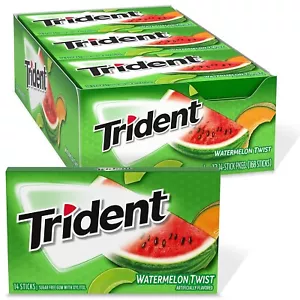 Trident WATERMELON Twist SUGAR FREE Gum-14/12 stick packs 168 PC FREE SHIPPING - Picture 1 of 3