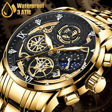 Waterproof Men Watch Classic Business Stainless Steel Quartz Luminous Wristwatch
