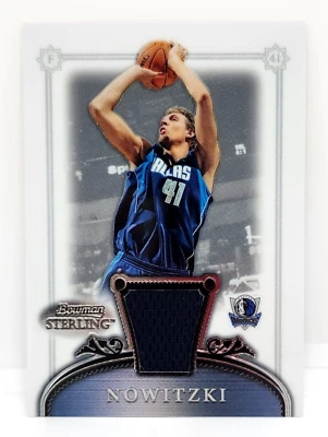 DIRK NOWITZKI RELIC ~ 2006-07 BOWMAN STERLING JERSEY #14 ~ MAVERICKS - Image 1 of 2