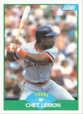 1989 Score Baseball Chet Lemon Detroit Tigers #44