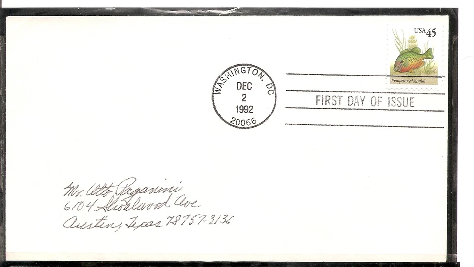 US SC # 2481 Pumpkinseed Sunfish FDC. No Cachet - Image 1 of 1