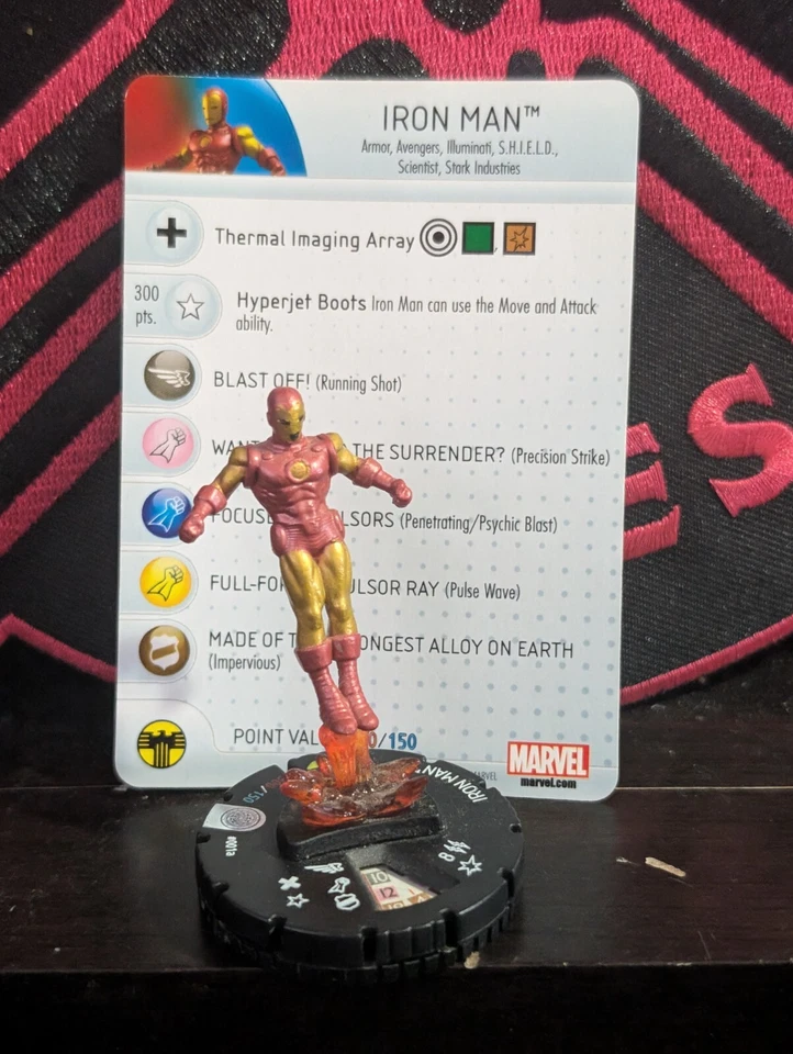 Heroclix Invincible Iron Man set Iron Man #001a Common figure w/card! - Image 1 of 1