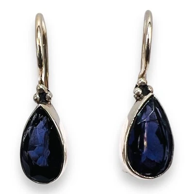 Iolite Pear Hook Earrings Sterling Silver 925 LA3488 - Image 1 of 4