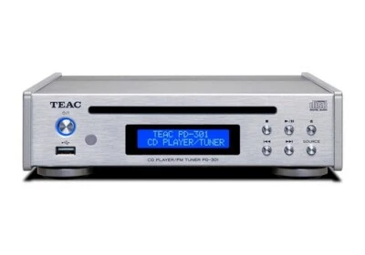 TEAC PD-301-S CD Player FM Tuner Silver MP3 WMA AAC WAV 8W AC100V 50/60Hz - Image 1 of 4