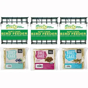 3 x Suet Cake Holders & 3 x Suet Cakes Deal - Mealworm, Wild berry & Peanut