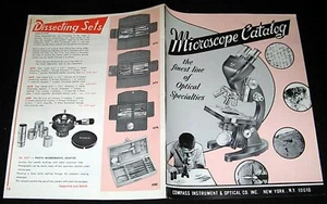 STRUMENTO BUSSOLA E CATALOGO OTTICO INC 1967-68 MICROSCOPIO & SET DISSEZIONE - Foto 1 di 1