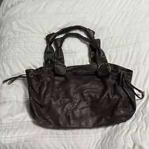 EUC Vera Pelle Leather Purse Slouch Hobo Bag Made in Italia Dark Brown Lined - Picture 1 of 18