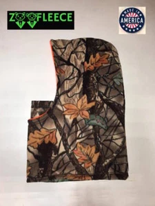 ZooFleece Headgear Balaclava Ski Mask Hood Face Oak Camouflage Snow Brown Hunt - Picture 1 of 7