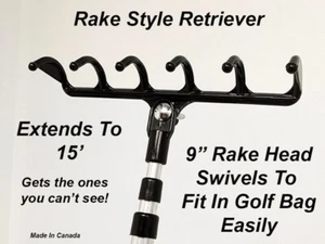 JB Rake Style Golf Ball Retriever 15' - Picture 1 of 2