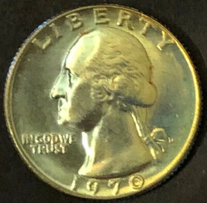 1970-D WASHINGTON QUARTER - EAGLE BACK - MS BU - TONED - 1 - Picture 1 of 2