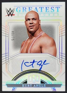 2024 Panini National Treasures WWE Kurt Angle WWE's Greatest Silver /75 Auto NE - Picture 1 of 10