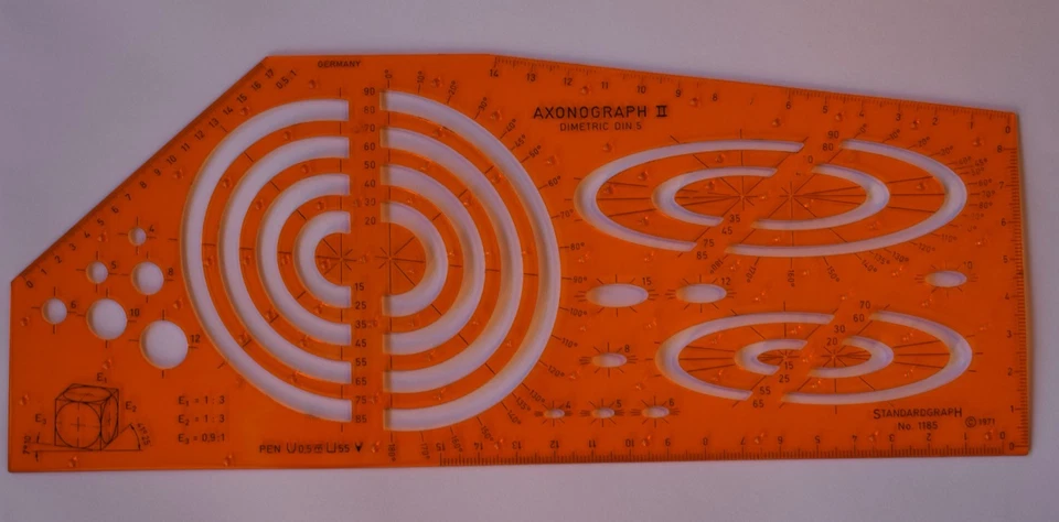 Ovalschablone (Ellipsen), Kreisschablone AXONOGRAPH II-Standardgraph - Bild 1 von 1
