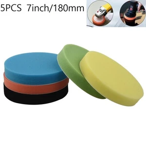 5pcs 7 /180mm Car Round Flat Polishing Sanding Foam Buffing Sponge Pads Tool - Picture 1 of 20