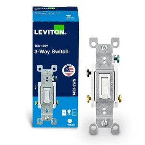 Leviton 01453-02W White 15A 120V Toggle Switch 4.2 H x 1.33 W in. (Pack of 10) - Picture 1 of 2