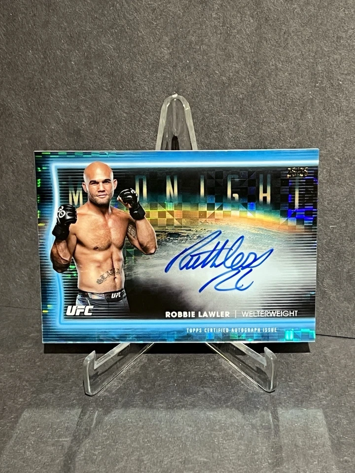 2025 Topps Midnight UFC Robbie Lawler Auto Blue Checkerboard /25 #HNS-RL - Image 1 of 2