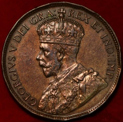 🇨🇦 Uncirculated 1916 King George V One Cent Large Coin Canada - Image 1 of 2