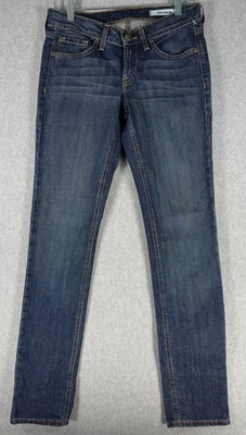 Pantalones de mezclilla para mujer Domino Kochi ajustados tiro bajo lavado bigote oscuro talla 26 nuevos sin etiquetas Foto 1 de 4