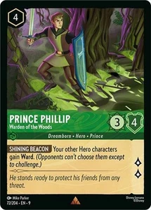x1 Prince Phillip - Warden of the Woods - 72/204 - Rare Lorcana DLC09 Fabled M/N - Picture 1 of 1