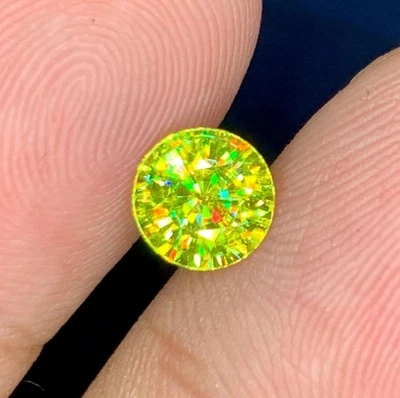 4 Carat+ Natural Full Fire Sphene Titanite Round Shape Gemstone For Jewellery - Image 1 of 4