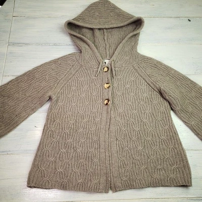 Cárdigan con capucha blanco + Warren suéter de cachemir para mujer pequeño marrón Foto 1 de 4