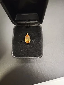 3.25 cwt Peach Heliodor Pear Cut Pendant in 14 K Yellow Gold - Picture 1 of 8