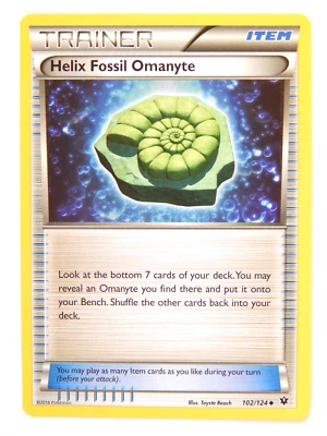 Helix Fossil Omanyte 102/124 (NM, Pokemon Card, Fates Collide, Item, Uncommon) - Image 1 of 2