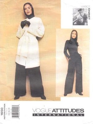 Vogue 1650 pattern 1990s Mariot Chanet size 14-16-18 coat and pants unstructured - Image 1 of 2