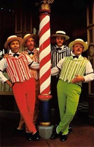 Postal De Colección WALT DISNEY WORLD Barber Shop Quartet THE DAPPER DANS Años 70 - Imagen 1 de 2