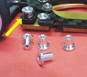 Slotcar T-HÜLSEN 4-STÜCK M2 Länge 4mm  ALU für CHASSIS Made in Germany TH-4-4 - Bild 1 von 4