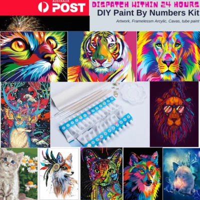 Susliving DIY Paint by Numbers Kit 40x50cm Animals Painting Artwork Gift - image 1 of 3