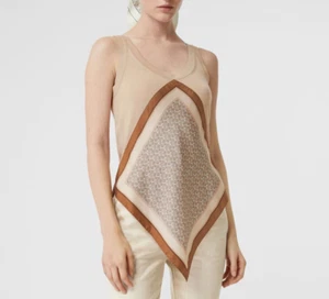 Burberry - Top - Beige Brown Knit Wool&Silk Sleeveless Vest - XS New&Tag - Picture 1 of 5