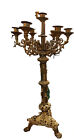 Pair 19th Century French Renaissance Revival Gilt Bronze Seven Light Candelabra