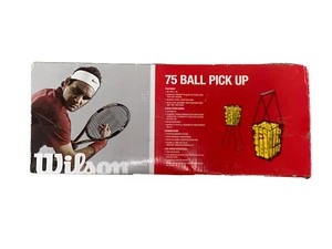 Wilson 75 Ball Pick Up Hopper Tennis Practice Aid Steel No Spill Lid Portable - Picture 1 of 9