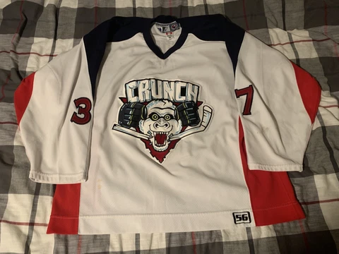 Reebok Syracuse Crunch Joakim Lindstrom Hockey Jersey White Size 56 Cover