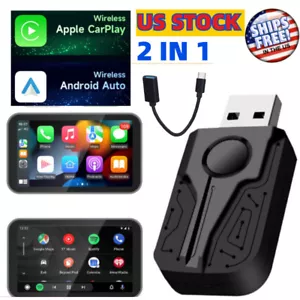 Adaptador Dongle Inalámbrico 2 en 1 CarPlay Adaptador Para iPhone Apple IOS Plug & Play - Imagen 1 de 11