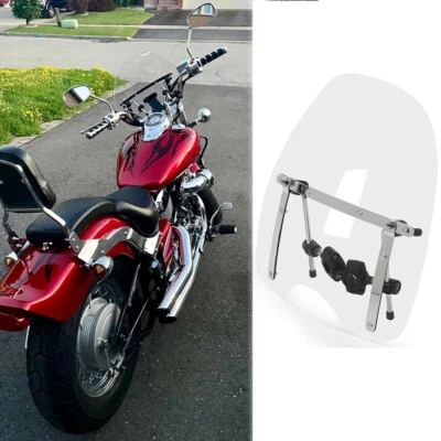 Protector de parabrisas transparente 18"x16" para moto Yamaha V Star 1300 1100 950 650 Foto 1 de 4