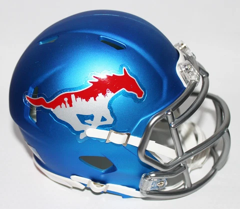 2016 SMU Mustangs Custom Riddell Mini Helmet vs TCU Cover