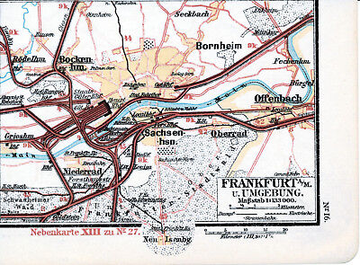 Frankfurt (Main) 1899 Kleine Orig. Eisenbahn-Nebenkarte Offenbach Bornheim  • 3.90€