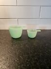 Jadeite Green Glass Nesting Meauring Cups: 1 Cup And 1/3 Cup