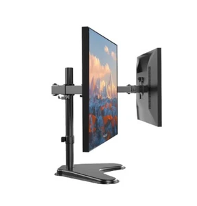 NO RESERVE! NEW IN BOX HUANUO DUAL MONITOR TABLE STAND - BLACK - Afbeelding 1 van 17