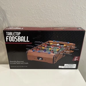 WOODEN TABLETOP MINI FOOSBALL SOCCER GAME NEW IN OPEN BOX TABLE TOP FREE SHIP - Picture 1 of 11