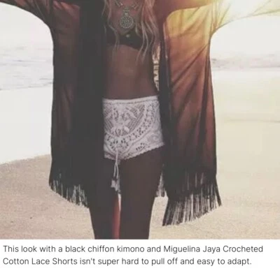 MIGUELINA SHORTS JBH12 STYLE Jaya Cotton Crochet Pure White small NEW - Imagem 1 de 4