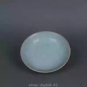 Plato esmaltado Celadon porcelana agrietada horno canción china 5,43 pulgadas - Imagen 1 de 7