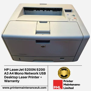 HP LaserJet 5200N 5200 A3 A4 Mono Network USB Desktop Laser Printer + Warranty - Picture 1 of 2