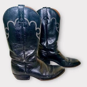 J Chislom Black Boho Coastal Cowgirl Western Embroidered Soft Leather Boots 9.5 - Picture 1 of 12