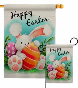 Conejo de Pascua Jardín Bandera Primavera Decorativo Pequeño Regalo Patio Casa Estandarte - Imagen 1 de 17