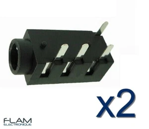 2x Connecteur à souder Jack 3,5mm Audio Stereo femelle Female connector 4 pins - Foto 1 di 8